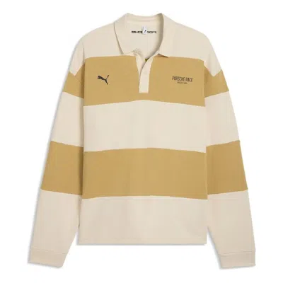 Puma Porsche Legacy Men's Long Sleeve Polo Shirt In Brown