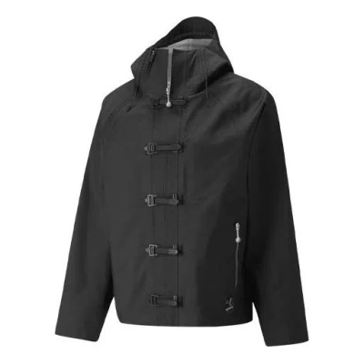 Puma X Pronounce Crossover Casual Solid Color Hooded Long Sleeves Jacket Black