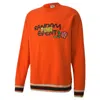 Puma X Randomevent Graphic Long Sleeve Crewneck Tee In Orange
