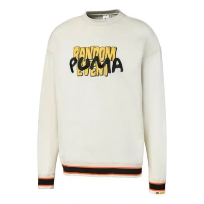 Puma X Randomevent Long Sleeve Crew Neck Sweatshirt 'cream' In White
