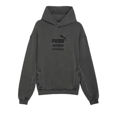 Pre-owned Puma X Represent Graphic Hoodie 'flat Dark Grey' | Men's Size M In Gray