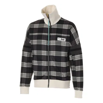 Puma X Rhude Xtg Aop Tra Multi Sp Wup Knit Jacket 'white Brown' In Black