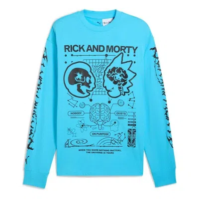 Puma X Rick And Morty Men's Long Sleeve Basketball T-shirt In Blue