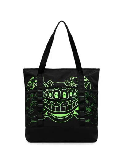 Puma X Ripndip Graphic-print Mesh-pocket Tote Bag In Black