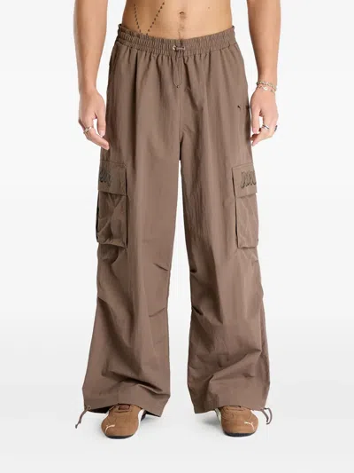 Puma X Ripndip Logo-print Cargo Pants In Brown
