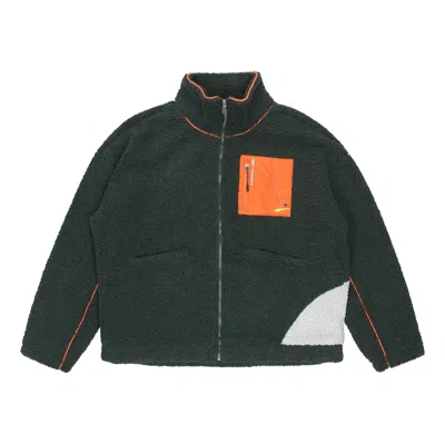Puma X Roaringwild Crossover Sherpa Jacket Contrasting Colors Zipper Pocket Fleece Stay Warm Logo Gr In Green