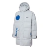 Puma X Roaringwild Long Down Jacket 'white' In Gray