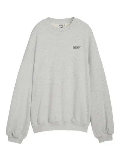 Puma X Rosé Logo-embroidered Sweatshirt In Gray