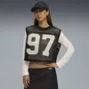 Puma X Rosé Relaxed Mesh Top Women In Black