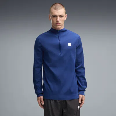 Puma X Saysky Men's Half-zip Long Sleeve Running T-shirt In Blue