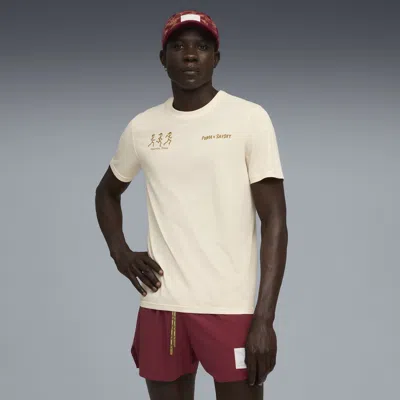 Puma X Saysky Moisture Wicking Running T-shirt In White