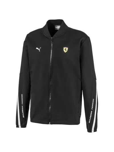 Puma X Scuderia Ferrari Logo-patch Zipped Sweatshirt In Black