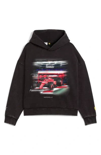 Puma X Scuderia Ferrari Maranello Pullover Hoodie In Black