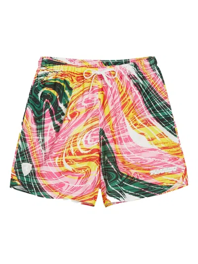 Puma X Scuderia Ferrari Race Abstract-print Shorts In Multi