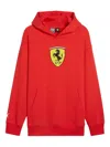 Puma Scuderia Ferrari Sportswear Shield Pullover Hoodie In Red