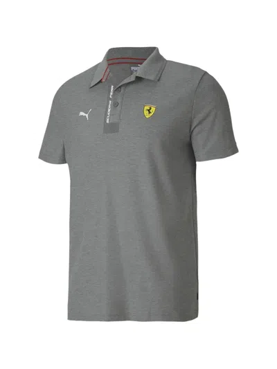 Puma X Scuderia Ferrari Short-sleeve Polo Shirt In Gray