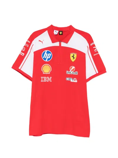 Puma X Scuderia Ferrari Short-sleeved Polo Shirt In Multi