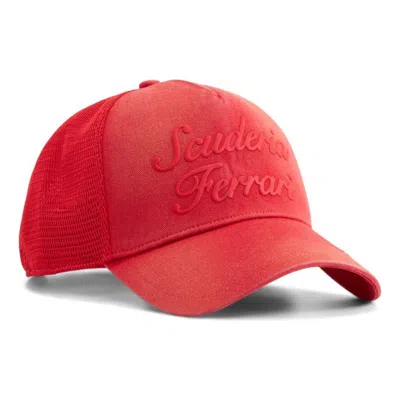 Puma X Scuderia Ferrari Trucker Hat 'rosso Corsa' In Red