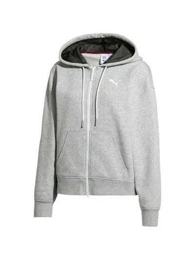 Puma X Selena Gomez Zip-up Long-sleeve Hoodie In Gray