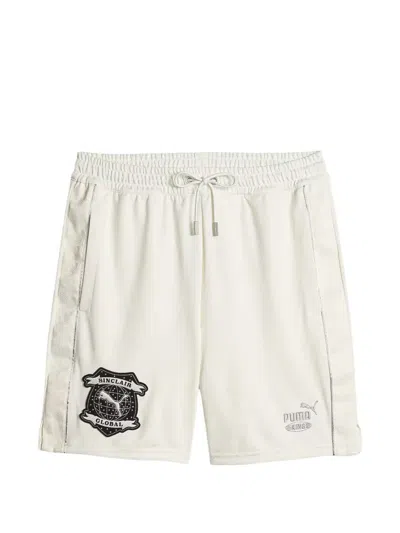 Puma X Sinclair Logo-patch Track Shorts In Neutral