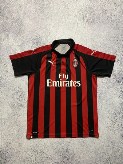 Pre-owned Puma X Soccer Jersey Ac Milan 2018 2019 Home Soccer Football Shirt Jersey Kit Tee In Red