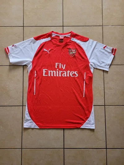 Pre-owned Puma X Soccer Jersey Arsenal Puma Fly Emirates Jersey 2014-15 Home Kit In Red/white