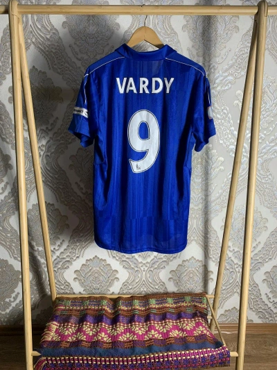 Pre-owned Puma X Soccer Jersey Vintage Puma Fc Leicester City Vardy 9 Soccer Jersey Y2k 90's In Blue