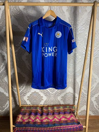 Pre-owned Puma X Soccer Jersey Vintage Puma Fc Leicester City Vardy 9 Soccer Jersey Y2k 90's In Blue