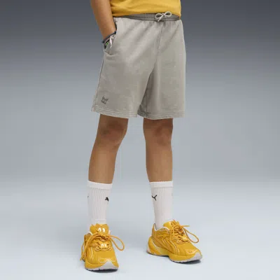 Puma X Sonic The Hedgehog Big Kids' Relaxed Shorts In Gray