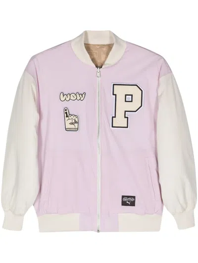 Puma X Sophia Chang Reversible Bomber Jacket In Pink