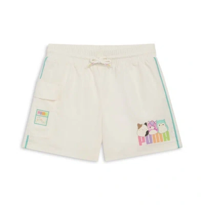 Puma X Squishmallows Little Kids' Cargo Shorts In Warm White