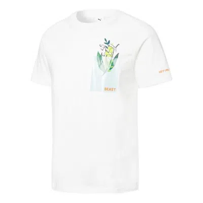 Puma X The Beast T-shirt 'flower' In White