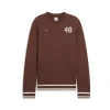 Puma X The Brooklyn Circus Men's V-neck Crew Sweatshirt In Chocotart