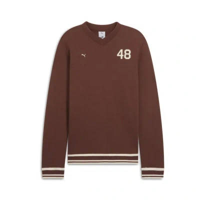 Puma X The Brooklyn Circus Men's V-neck Crew Sweatshirt In Brown