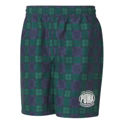 Puma X The Hundreds Crossover Printing Athleisure Casual Sports Shorts Green