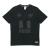 Puma X The Hundreds Tee Funny Printing Round Neck Short Sleeve Black In Black