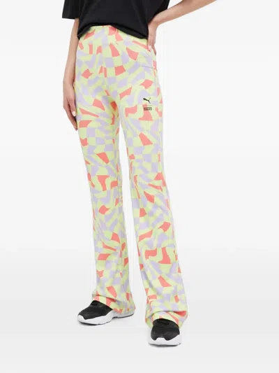 Puma X The Ragged Priest Abstract-print Flared Trousers In Multi