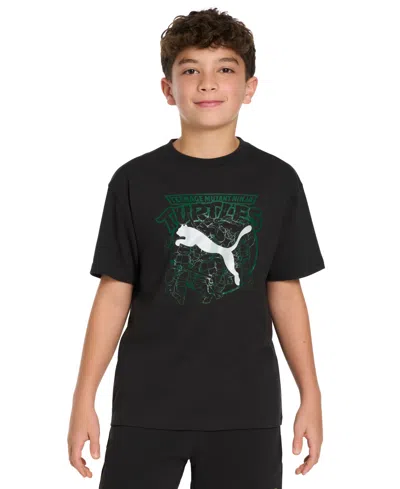 Puma Kids' X Tmnt Big Boys Relaxed Graphic T-shirt In  Black