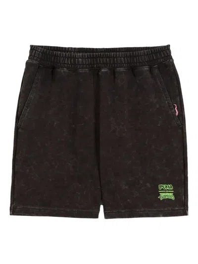 Puma X Tmnt Cotton Shorts In Brown