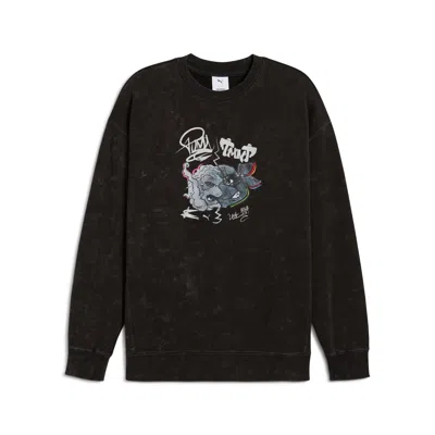 Puma X Tmnt Men's Relaxed Crew Sweatshirt In Black
