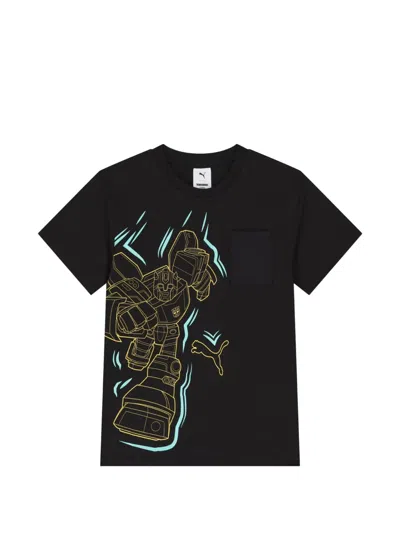 Puma Kids' X Transformers-print Pocket T-shirt In Black
