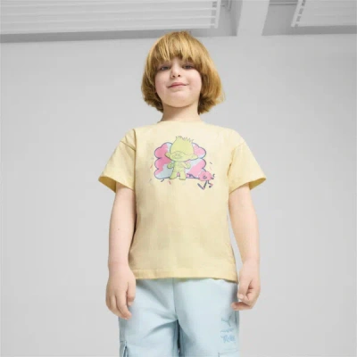 Puma X Trolls Little Kids' Graphic T-shirt In Creamy Vanilla