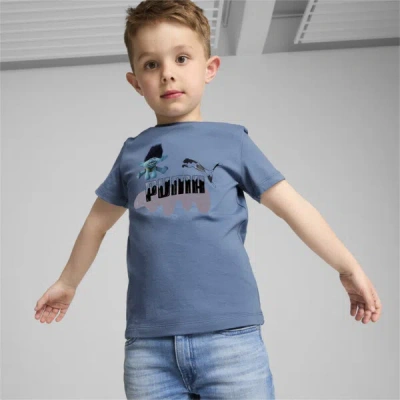 Puma X Trolls Little Kids' T-shirt In Blue Horizon
