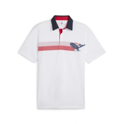Puma X Volition Eagle Men's Golf Polo Shirt In White Glow-deep Navy