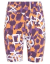 Puma X X-girl " Aop Short Tights 7" " Woman Shorts & Bermuda Shorts Purple Size L Cotto In Purple