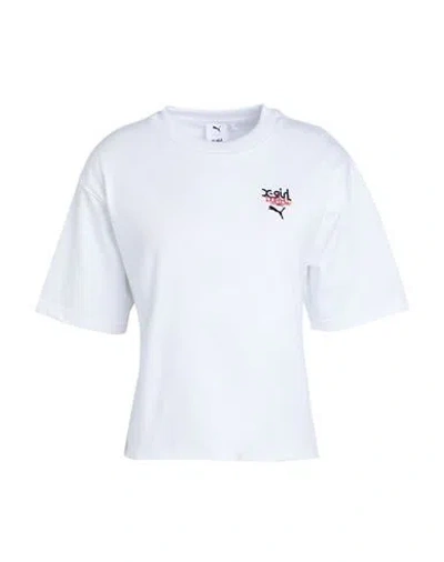 Puma X X-girl Graphic Tee Woman T-shirt White Size L Cotton