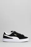 Puma Stamped-logo Suede Platform Sneakers In Black