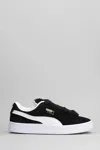 Puma Stamped-logo Suede Platform Sneakers In Black