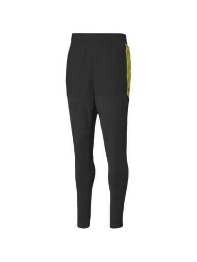 Puma Yellow-detail Track Pants In Black