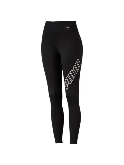 Puma Yogini Logo 7/8 Tights Printed Leggings In Black